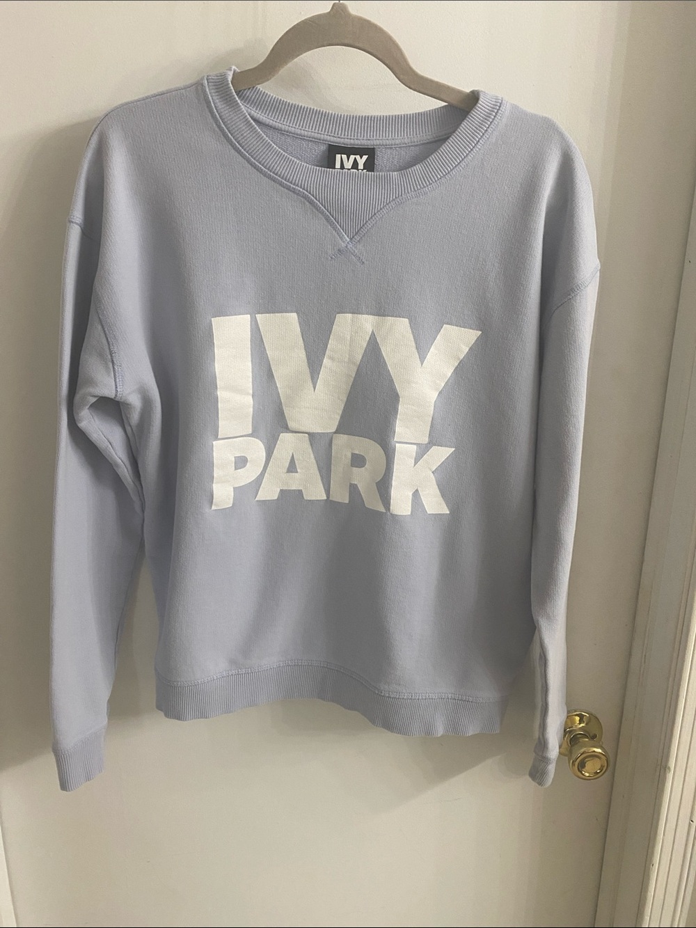 IVY PARK Pastel Lavender Crewneck Sweater with White Logo